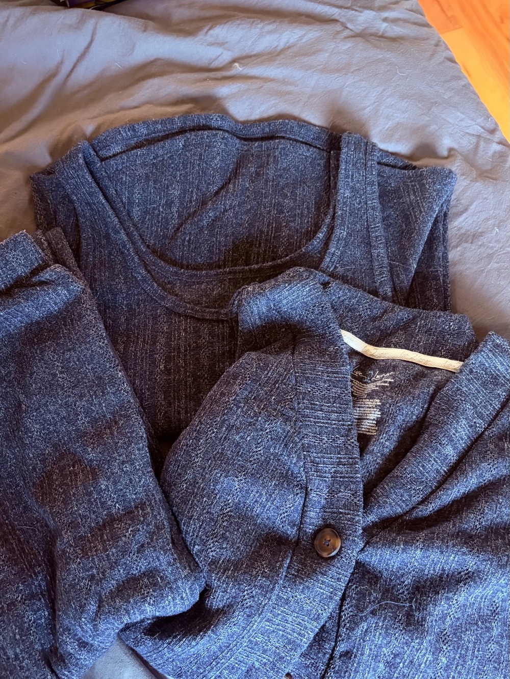 LIVE LOUNGE 3-PIECE LOUNGE SET - HEATHERED NAVY women’s